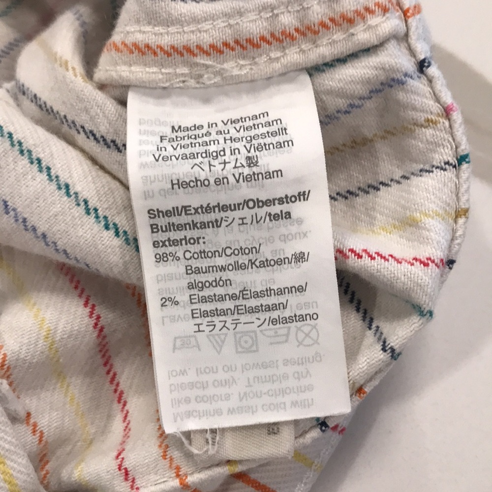 Madewell White Ankle Jeans with Multi-Color Pinstripes - Picture 4 of 8